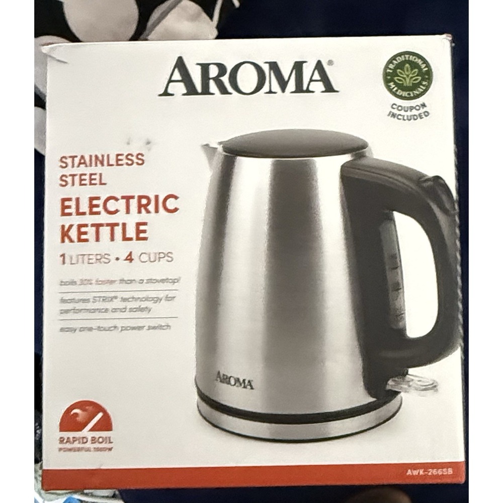 Aroma 1.0-Liter Stainless Steel Electric Kettle